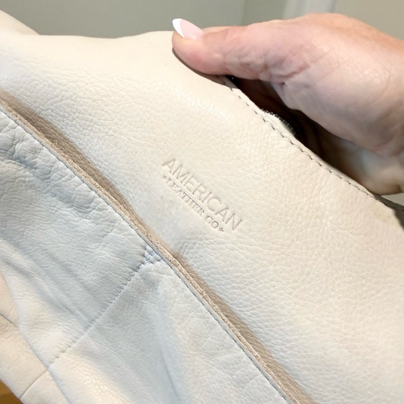 American Leather Company Carrie Hobo Bag in Cream - Picture 8 of 11